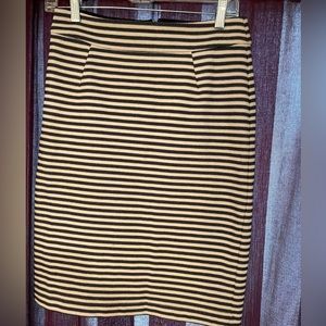 Banana Republic Dark Navy Blue & White Striped Pencil Skirt